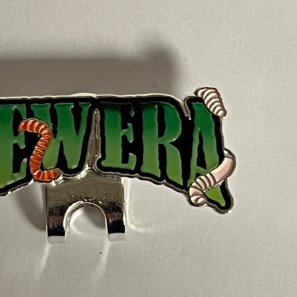 New Era Blip Hat Pin Pins Hats Bag Fitted Brim Clip Spell Out Silver Green Bugs - Picture 3 of 8